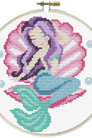 Zeemeermin voorbedrukt borduren (pakket) Express Levering