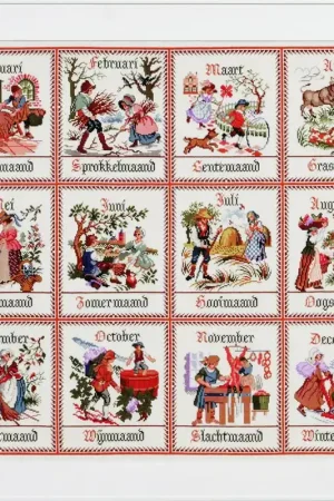 Pako Twaalf maanden met antieke afbeeldingen borduren (pakket) Nu Kopen