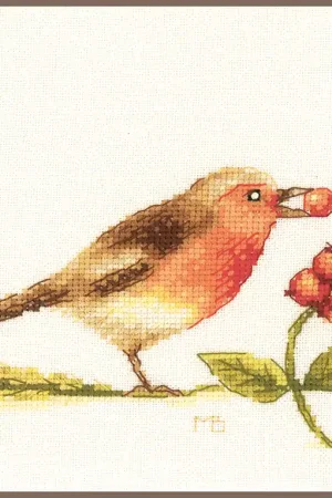 Actieprijs Marjolein Bastin Roodborstje borduren (pakket) **