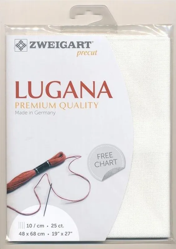 Zweigart borduurstof Precut Lugana Evenweave White (100) 25ct 48x68cm Gratis Retour