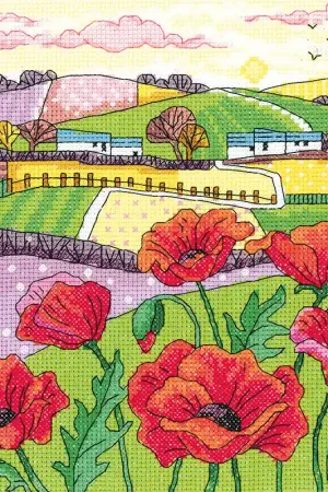Aanbieding Heritage Crafts Poppy Landscape borduren (pakket) 1475A