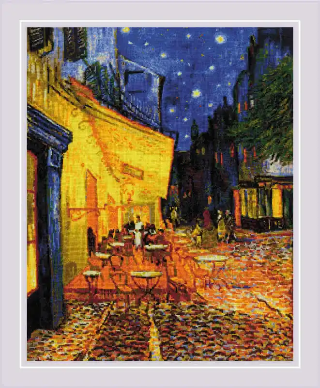 Laatste Versie RIOLIS Café Terrace at Night Van Gogh's borduren (pakket) 2217