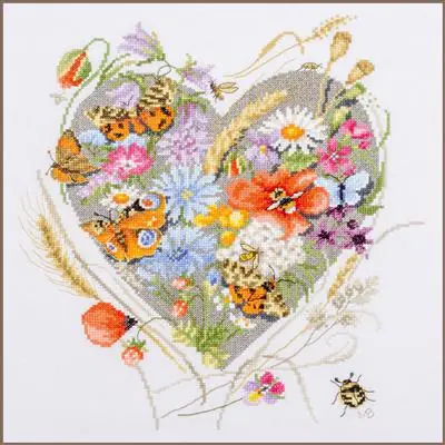 Weekendaanbieding LanArte Bloemenhartje PN-0212837 borduren pakket