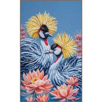 Aanbieding LanArte Zwarte kraanvogels PN-0216165 borduren pakket