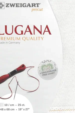 Fabrieksprijs Zweigart borduurstof Precut Lugana Evenweave Opal (11) 25ct 48x68cm