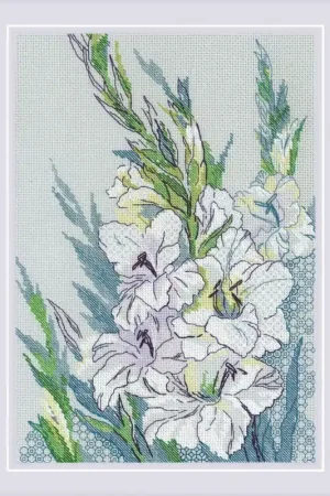Koop Online RIOLIS White Gladioli 2297 borduren (pakket)