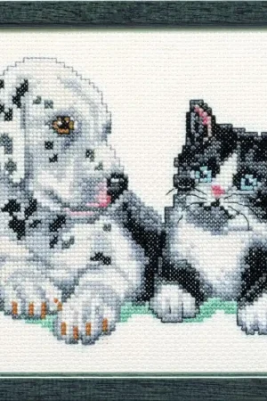 Pako Jonge dalmatier en een lief katje 215.410 borduren (pakket) Exclusieve Aanbieding