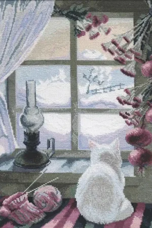 Aanbieding Momentos Mágicos M-482 Cat at the window borduren (pakket)