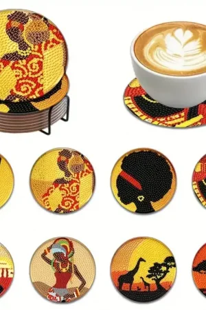 Actieprijs Diamond Painting onderzetters Afrika (8 stuks)