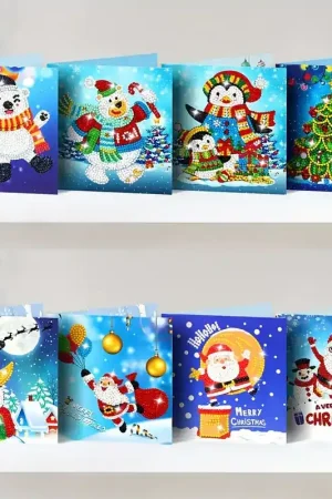 Alleen Vandaag Diamond painting Kerstkaarten set 7 (8 stuks)