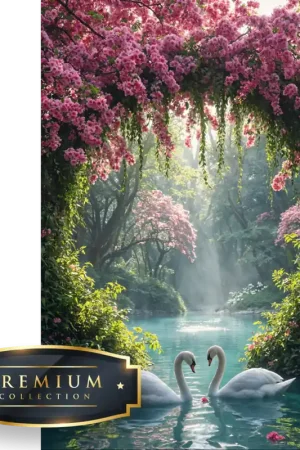Tijdelijk Beschikbaar Meer met zwanen Premium DP Diamond Painting