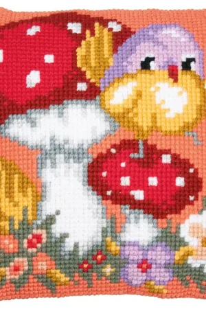 Vervaco Vogeltje op paddenstoel Kruissteekkussen pakket PN-0205281 Nu Kopen