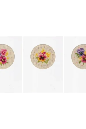 Vervaco Viooltjes set van 3 wenskaarten borduren PN-0174604 Must-Have