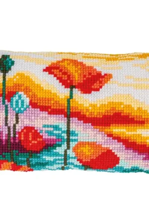 Fabrieksprijs Vervaco Klaprozen landschap Kruissteekkussen pakket PN-0207522