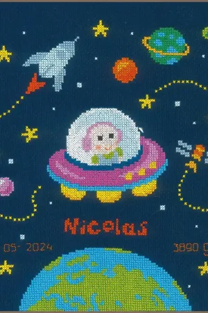 Goedkoop Vervaco Geboortebord Baby Astronaut borduren (pakket) PN-0157613