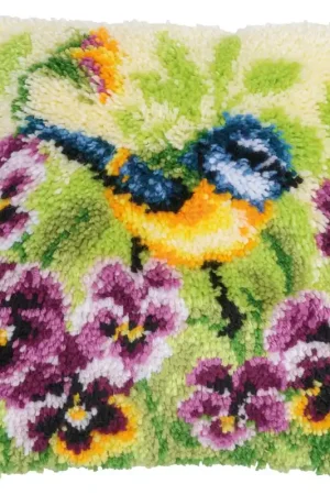 Vervaco Pimpelmees in viooltjes Knoopkussen PN-0190867 Bestseller