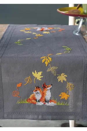 Direct Beschikbaar Vervaco Tafelloper Vosjes in de herfst borduren (pakket) PN-0198567
