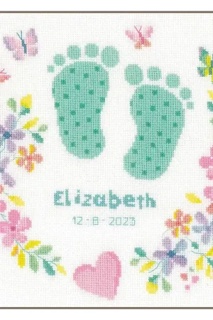 Betrouwbaar Vervaco Geboortebord Baby voetjes borduren (pakket) PN-0198153