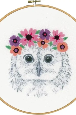Vervaco Uiltje met bloemen borduren (pakket) PN-0170664 Nieuw