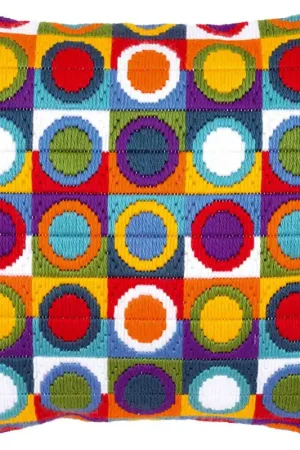 Vervaco Veelkleurige cirkels Spansteekkussen pakket PN-0021380 Uitverkoop