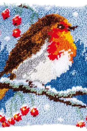 Fabrieksprijs Vervaco Roodborstje in de winter Knoopkussen pakket PN-0186012