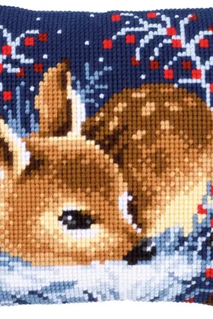 Vervaco Slapend hertje Kruissteekkussen pakket PN-0158266 Op = Op