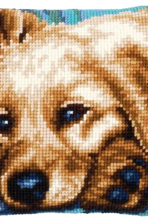 Vervaco Schattige hond Kruissteekkussen pakket PN-0154482 Goedkoop