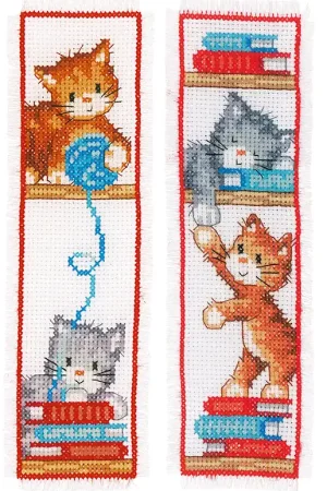 Vervaco Speelse Kittens set van 2 Bladwijzer borduren PN-0165211 Lage Kosten