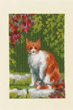 Gereduceerde Prijs Wenskaart kit Poezen tussen bloemen set van 3