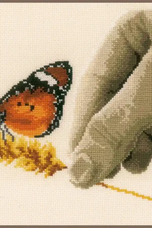 Direct Verzonden Vervaco Hand en vlinder borduren (pakket)
