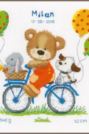 Beste Prijs Vervaco Fietsend beertje borduren (pakket)