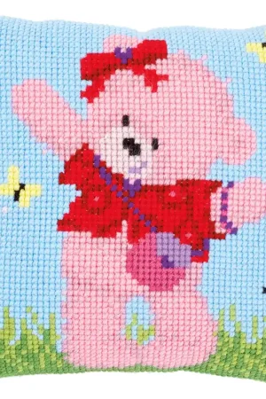 Vervaco Popcorn Brie met vlinders Kruissteekkussen pakket Lage Kosten