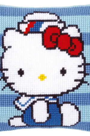 Dagaanbieding Hello Kitty in marine Kruissteekkussen pakket