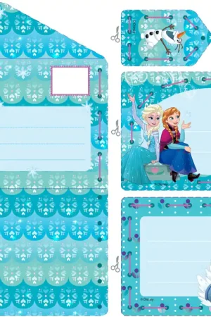 Merkproduct Disney Anna en Elsa set van 5 borduurkaarten