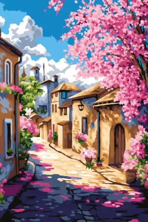 Uitverkoop Blooming Streets of Provence Schilderen op nummer W090