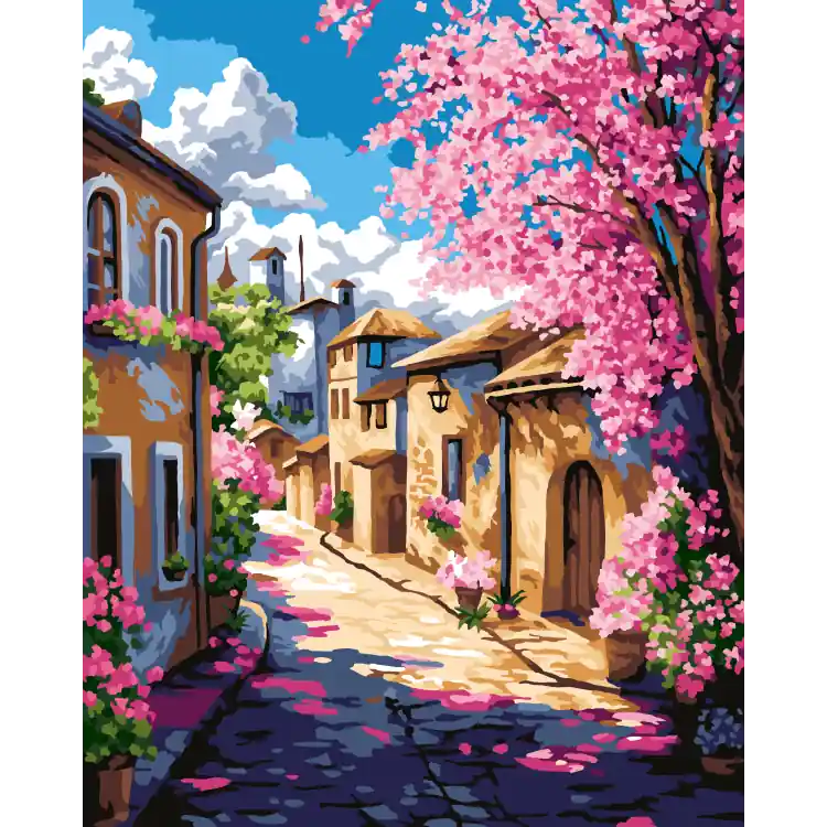 Uitverkoop Blooming Streets of Provence Schilderen op nummer W090