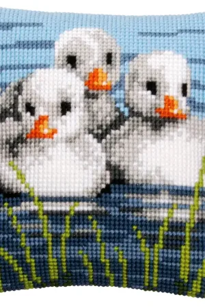 Gratis Retour Vervaco Eendjes in het water Kruissteekkussen pakket