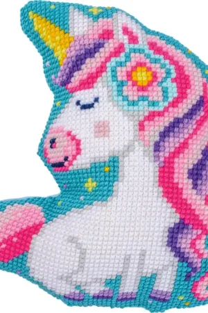 Bestseller Vervaco Kruissteekvormkussen Eenhoorn PN-0231400 inclusief kussenrug