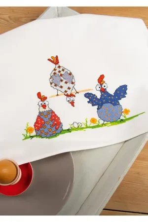 Betaalbaar Vervaco Handdoek Gekke kippen PN-0216273