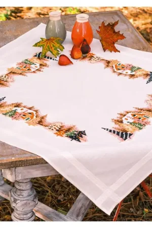 Voordeelprijs Vervaco Tafelkleed Winterdorp PN-0202561 borduren (pakket)