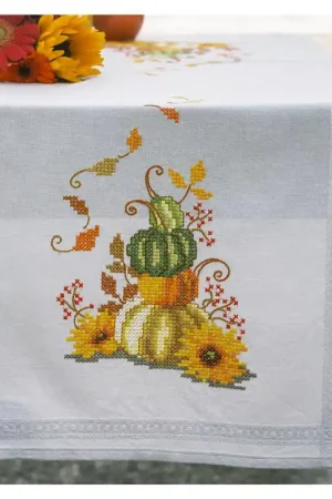 Bestseller Vervaco Tafelloper Pompoen met bladeren PN-0206883 borduren (pakket)