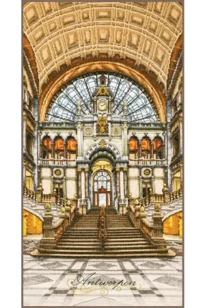 Aanbieding LanArte Centraal station van Antwerpen borduren (pakket) PN-0206749