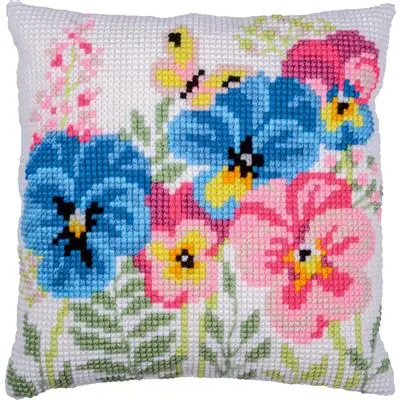 Vervaco Viooltjes PN-0211633 Kruissteekkussen pakket Bestel Nu