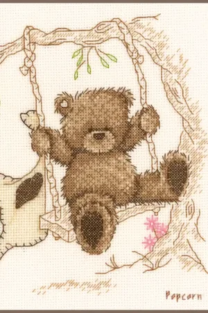 Vervaco Popcorn op schommel borduren (pakket) Goedkoop