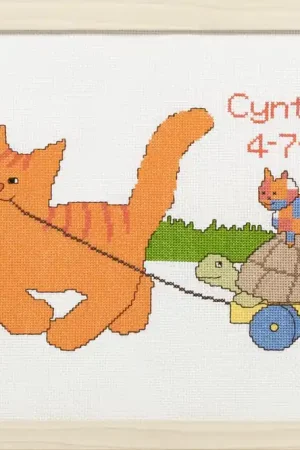 Pako Dikkie Dik Geboortetegel ondeugende rode kater borduren (pakket) Betaalbaar